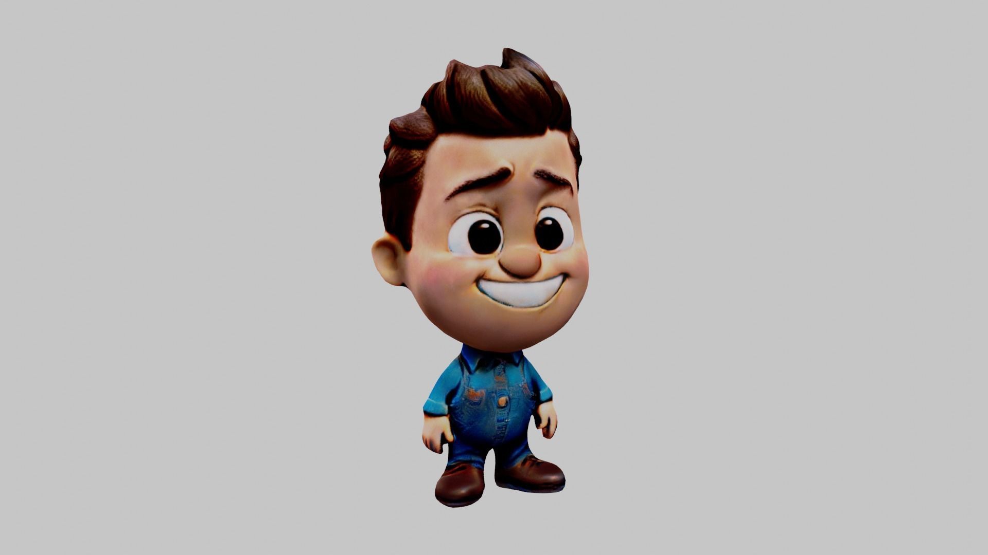 Cartoon Character Boy Low-poly 3D model_1