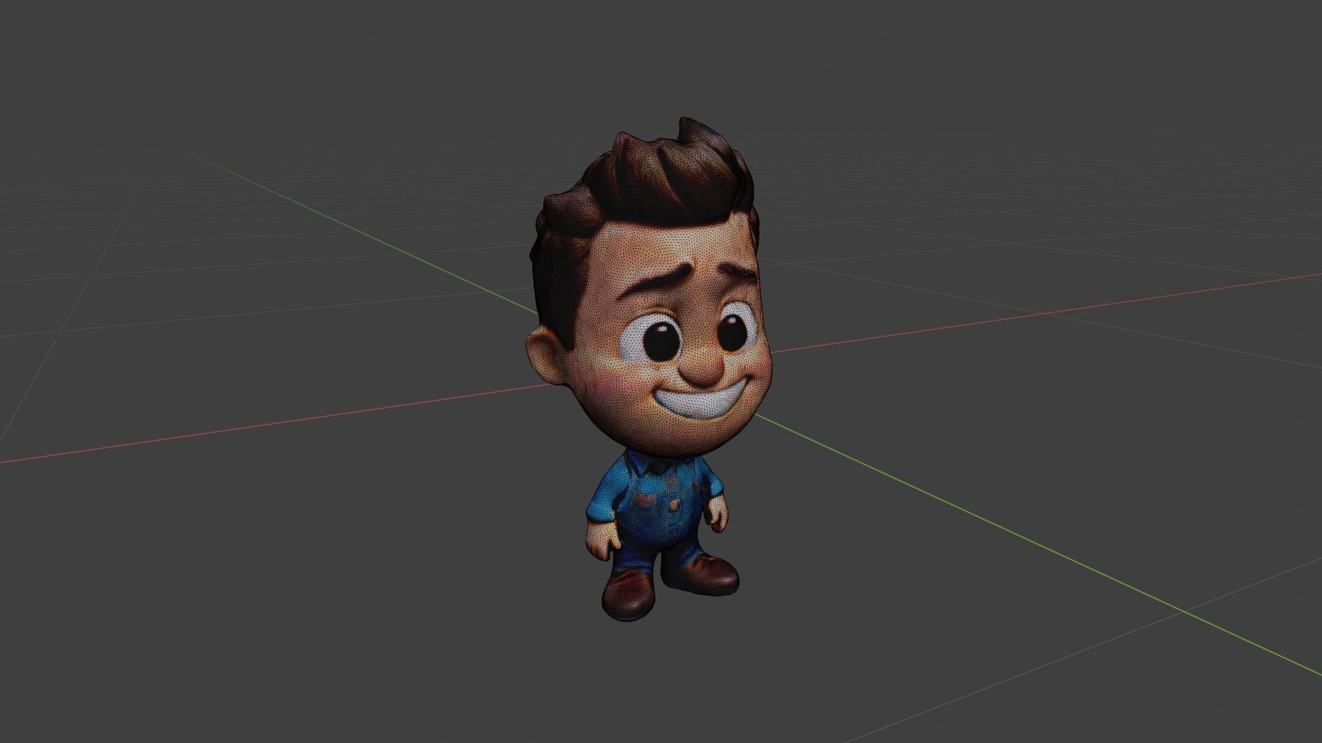 Cartoon Character Boy Low-poly 3D model_6