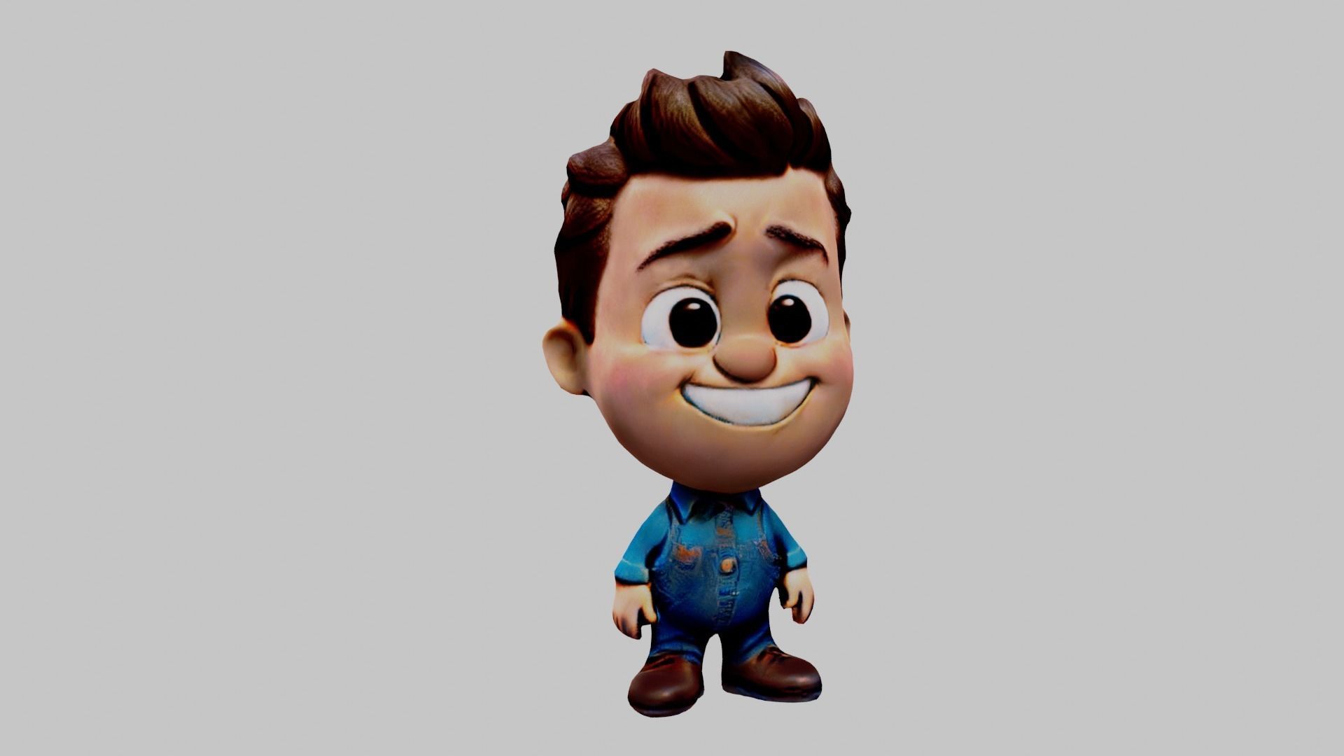 Cartoon Character Boy Low-poly 3D model_5