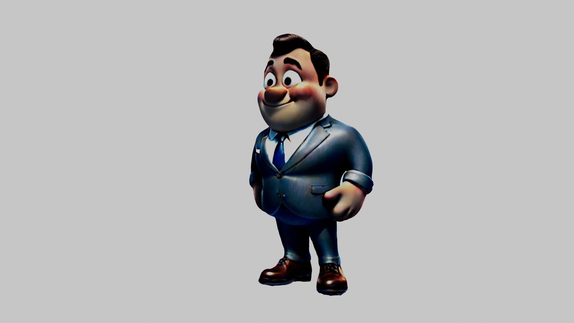 Cartoon Character Fat Boy Low-poly 3D model_4