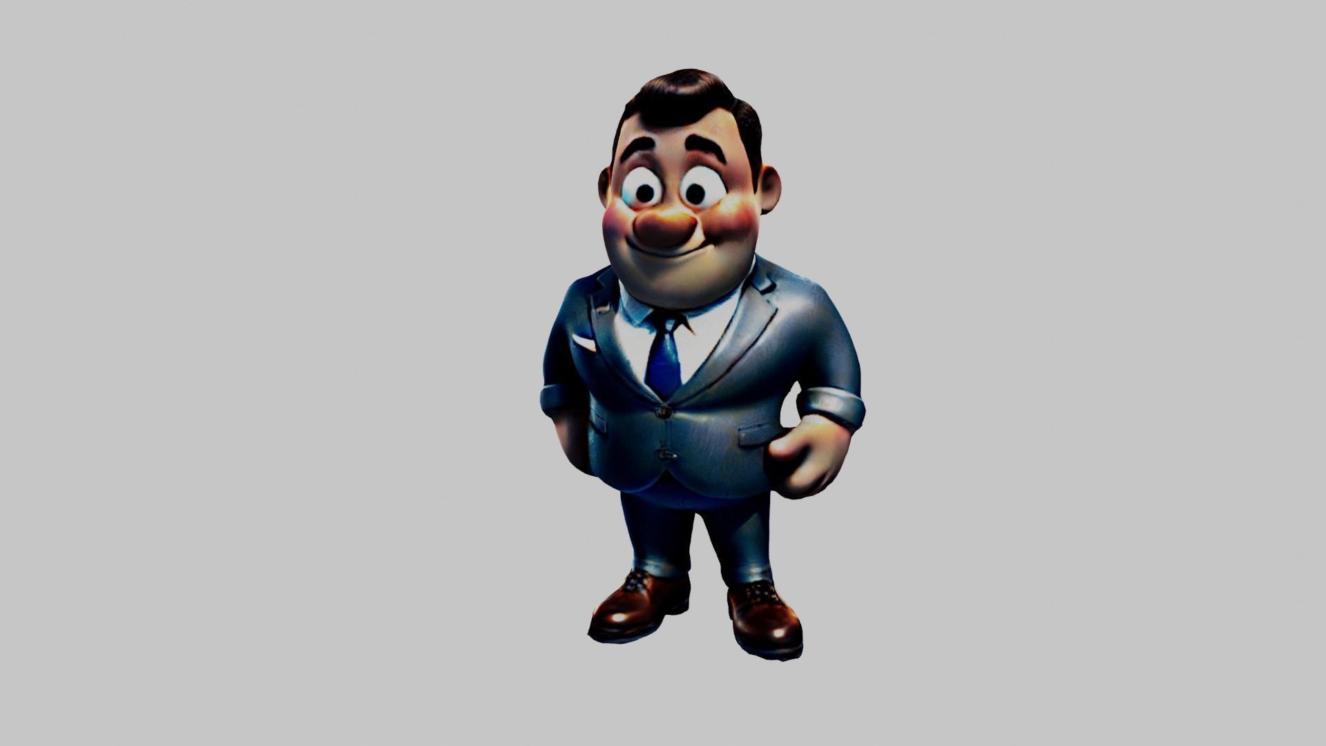 Cartoon Character Fat Boy Low-poly 3D model_3