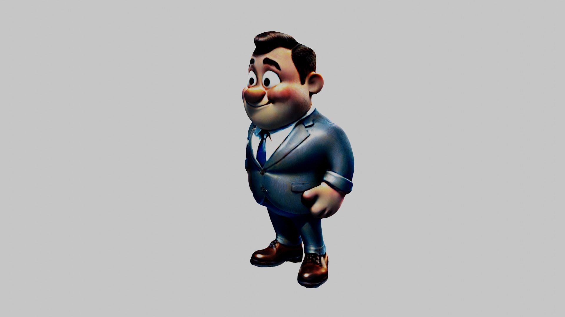 Cartoon Character Fat Boy Low-poly 3D model_2
