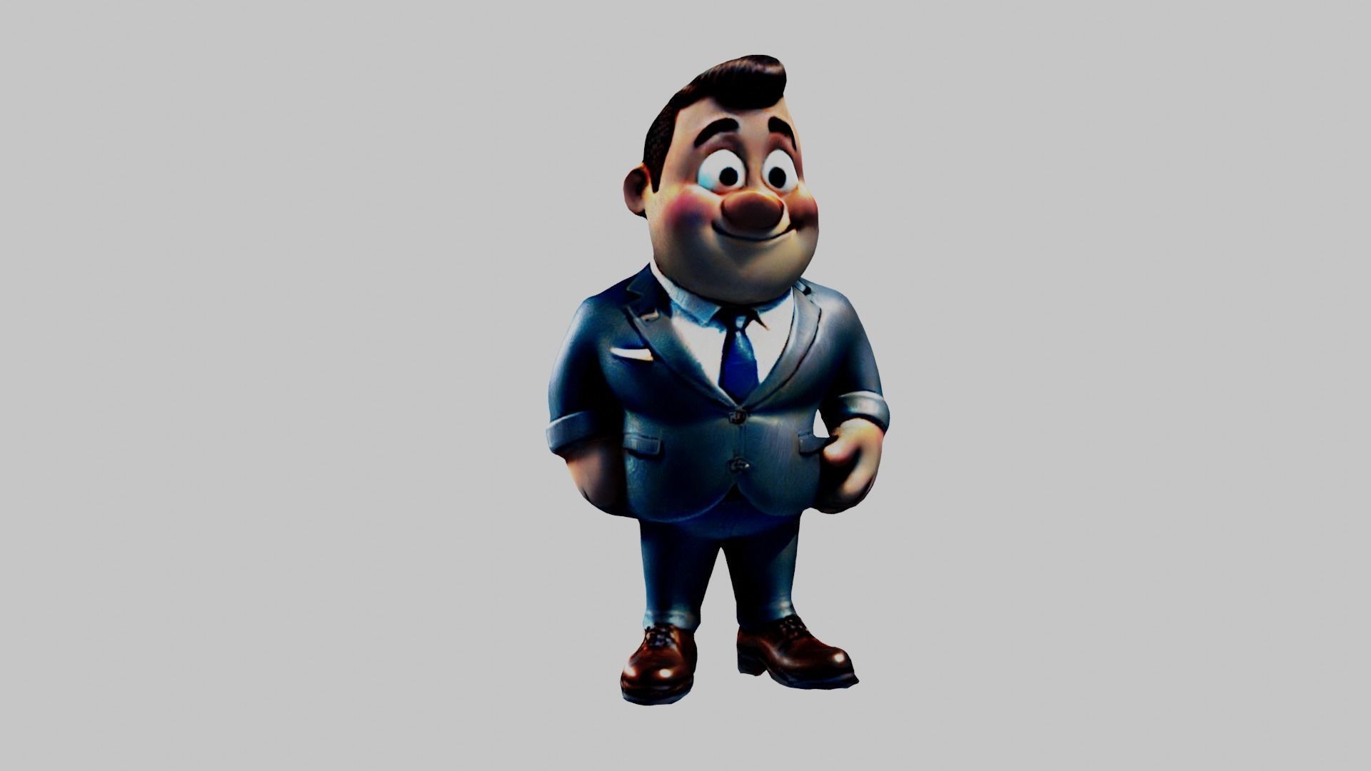 Cartoon Character Fat Boy Low-poly 3D model_5