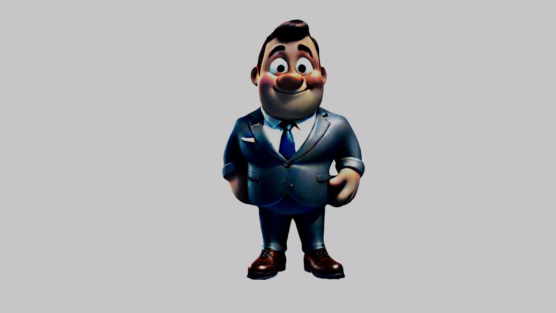 Cartoon Character Fat Boy Low-poly 3D model_0