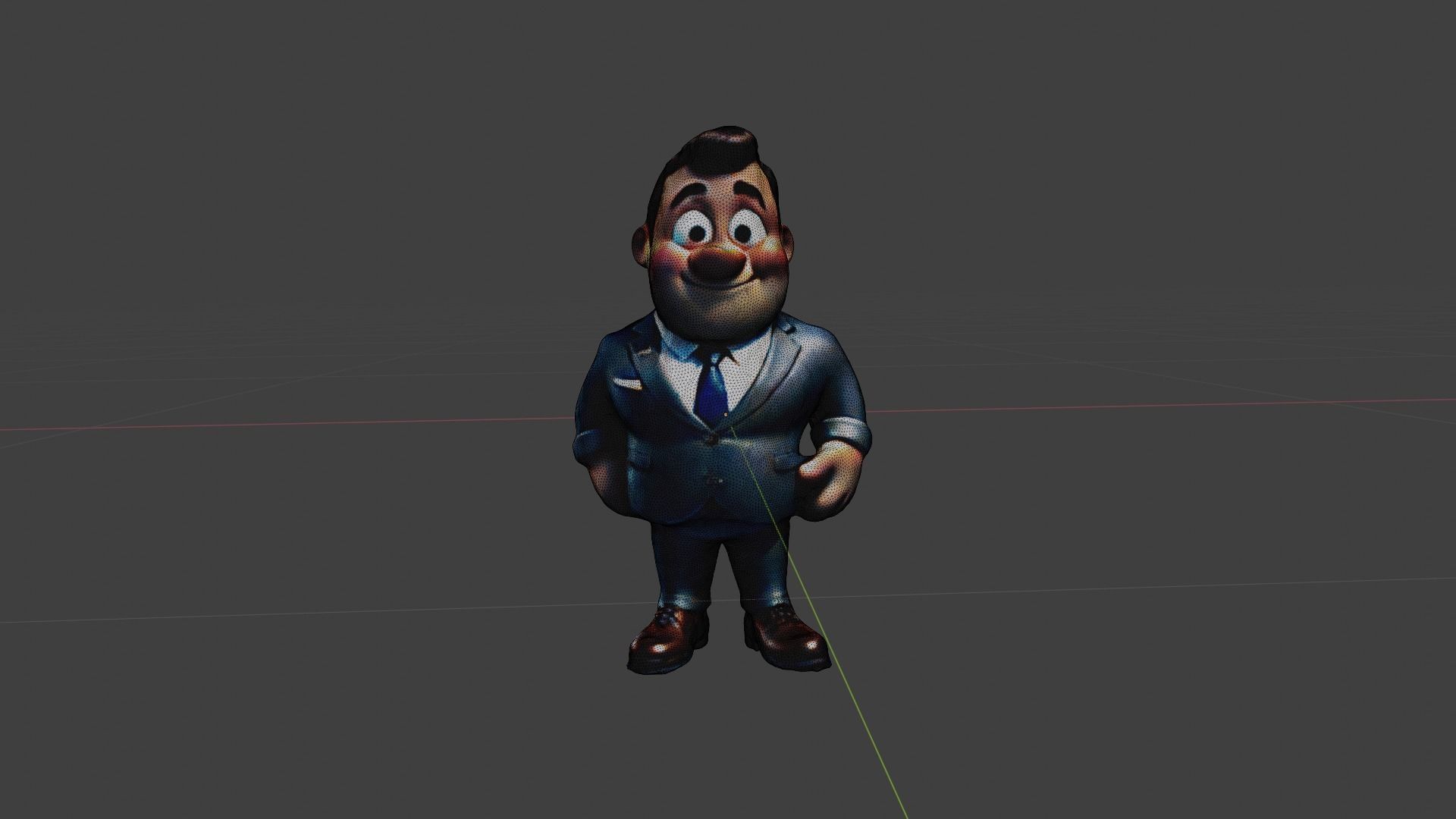 Cartoon Character Fat Boy Low-poly 3D model_7