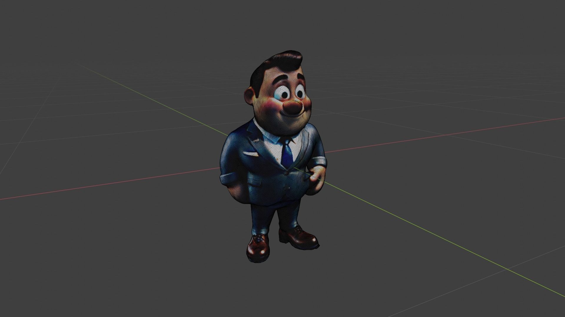 Cartoon Character Fat Boy Low-poly 3D model_6