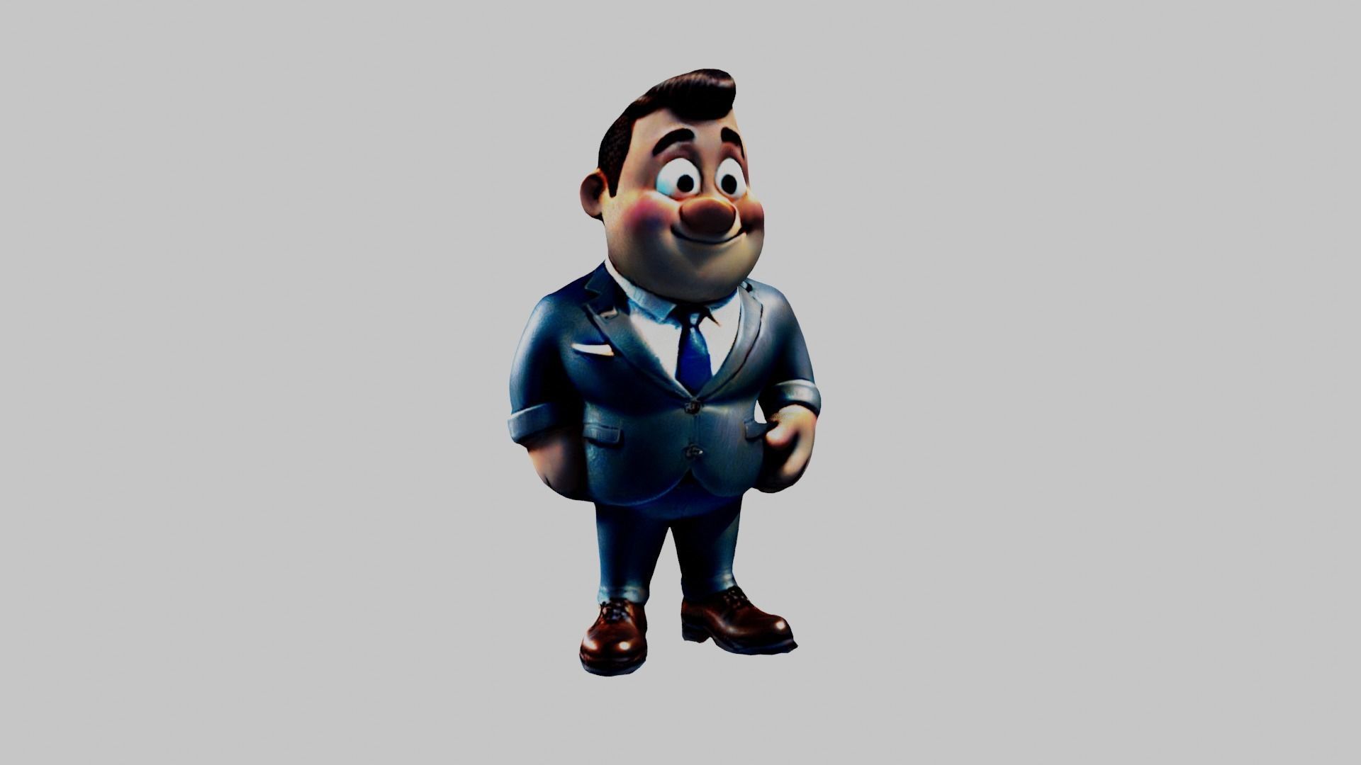 Cartoon Character Fat Boy Low-poly 3D model_1