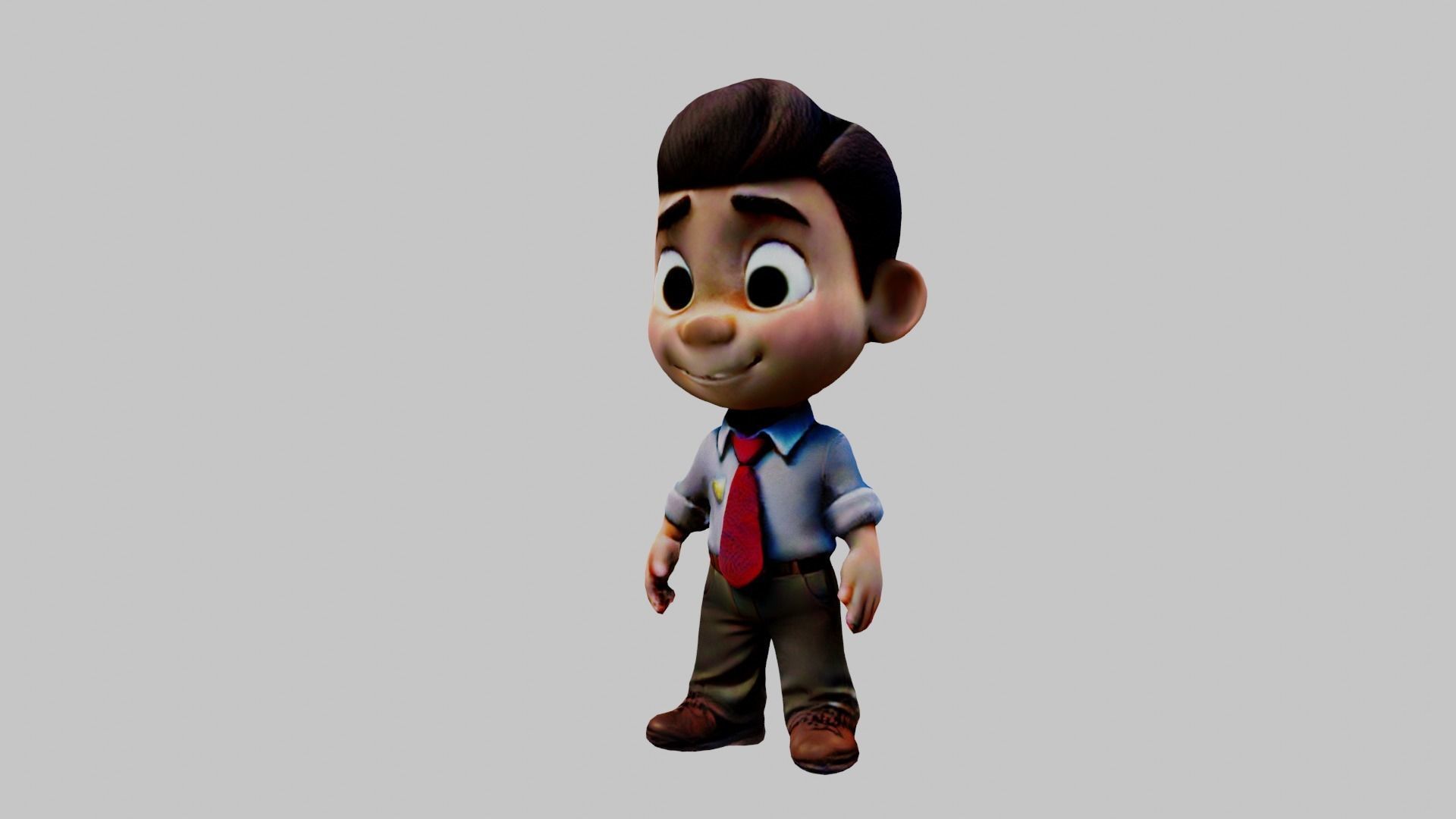 Cartoon Character Boy Low-poly 3D model_4
