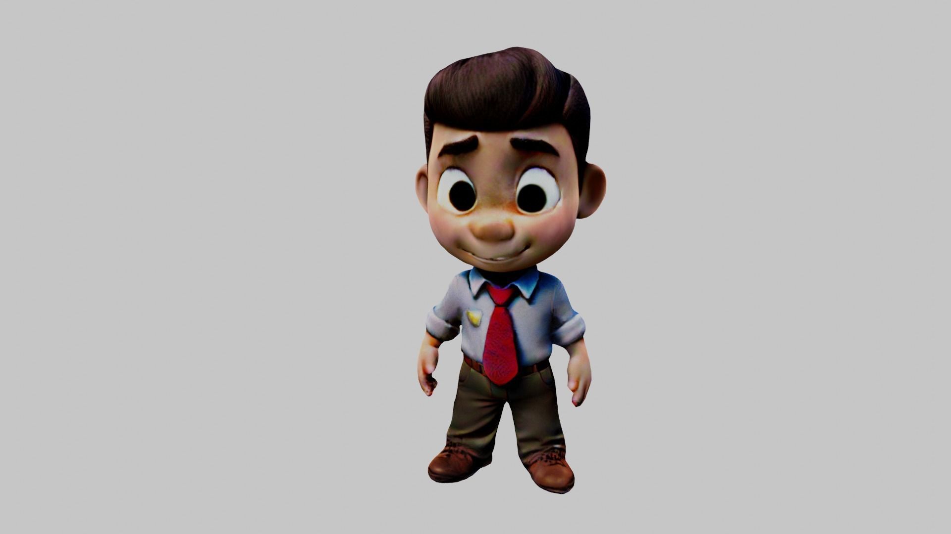 Cartoon Character Boy Low-poly 3D model_3