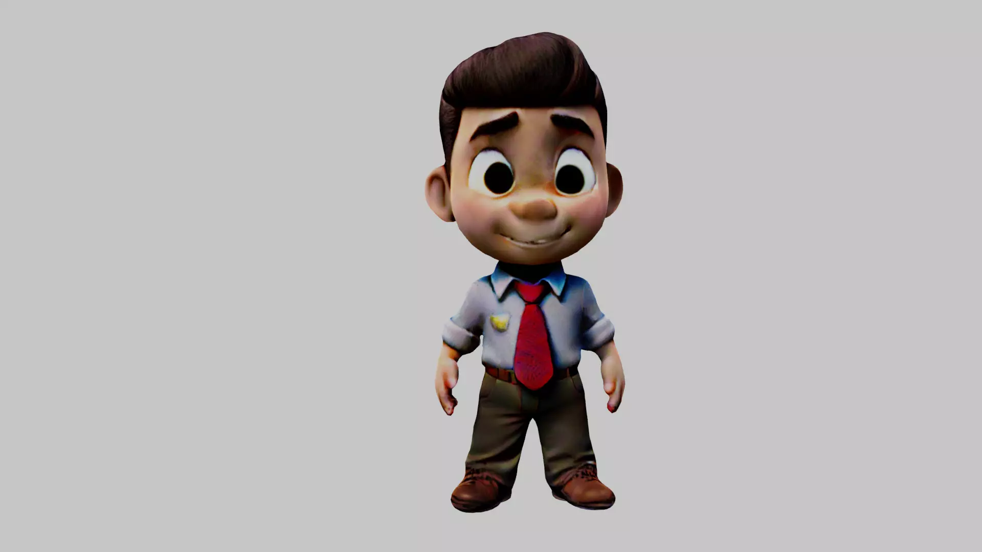 Cartoon Character Boy Low-poly 3D model_0