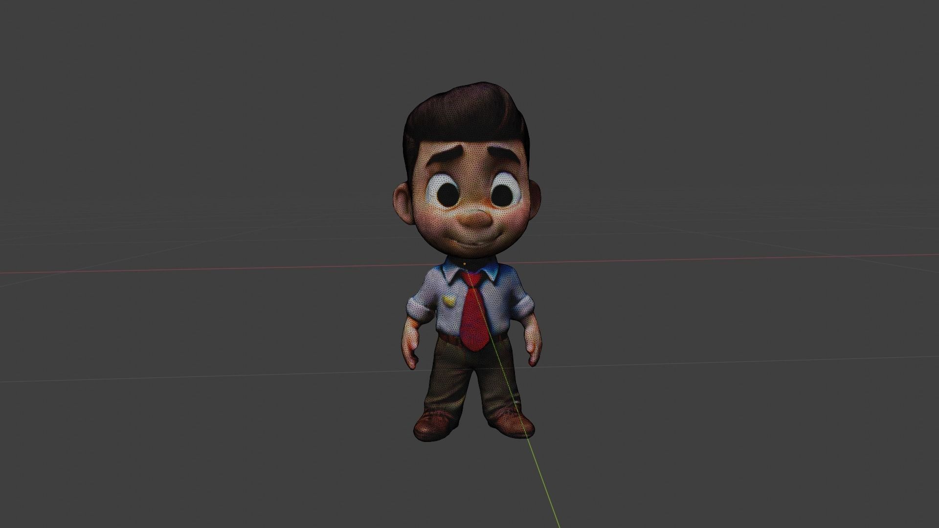 Cartoon Character Boy Low-poly 3D model_7