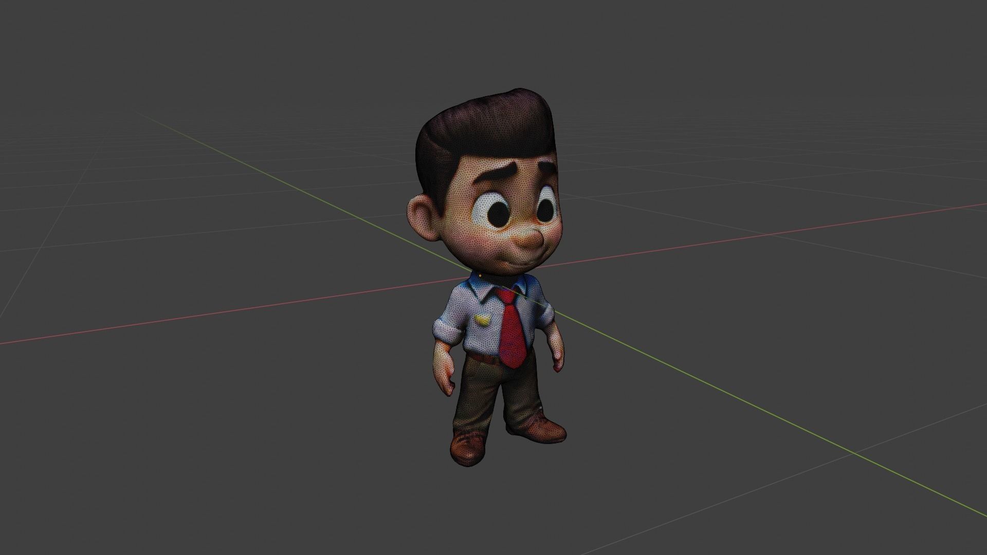 Cartoon Character Boy Low-poly 3D model_6
