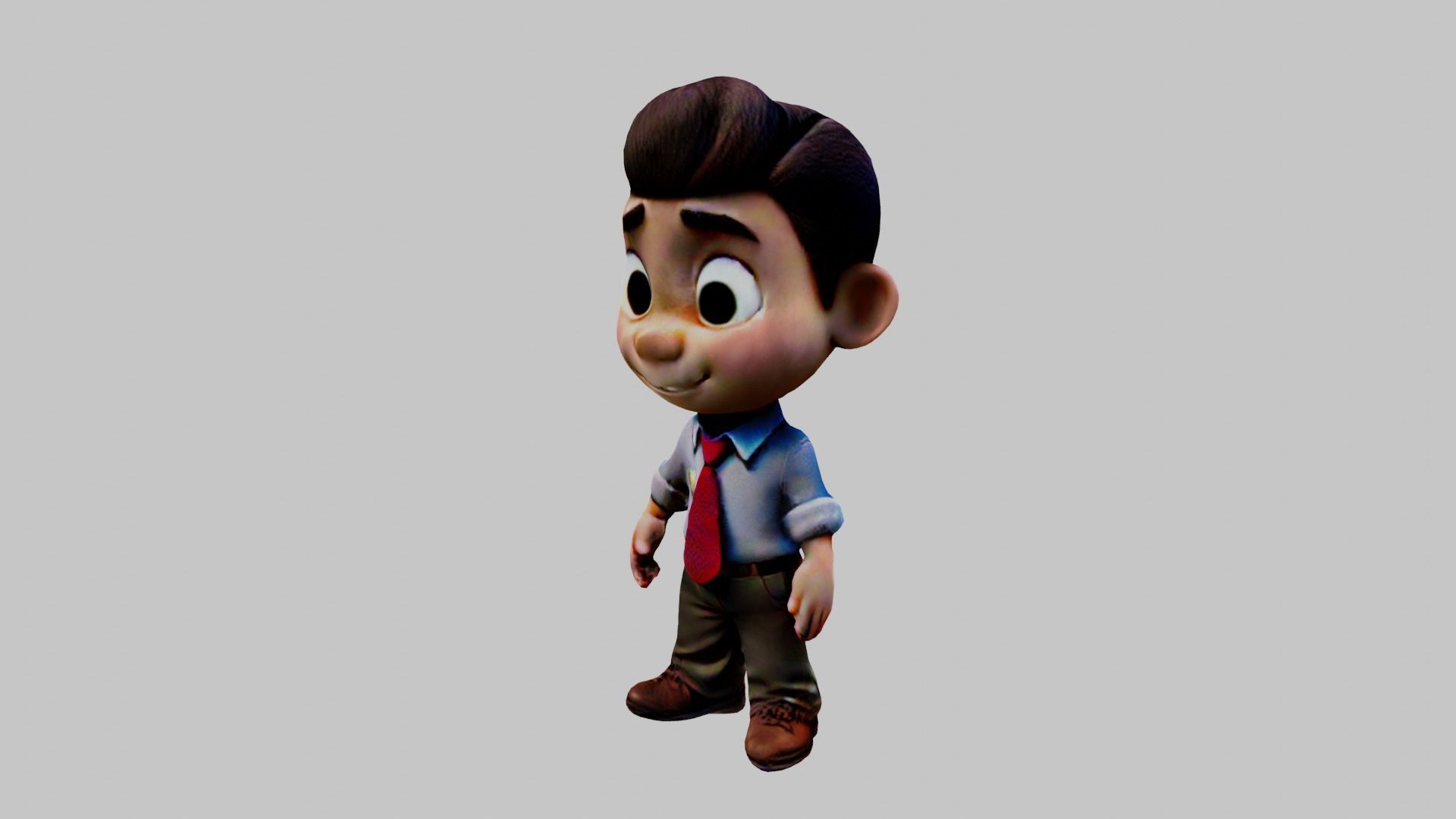 Cartoon Character Boy Low-poly 3D model_2