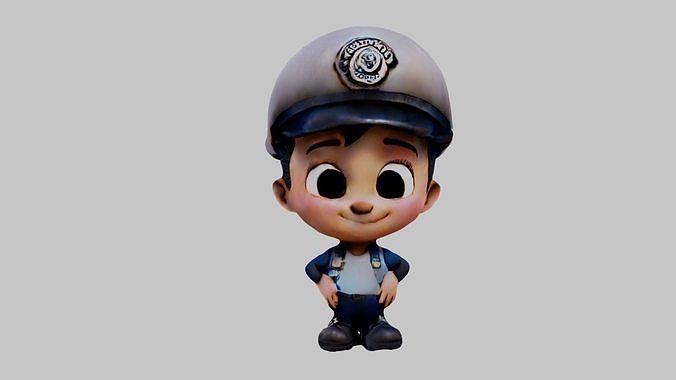 Cartoon Character Boy Low-poly 3D model