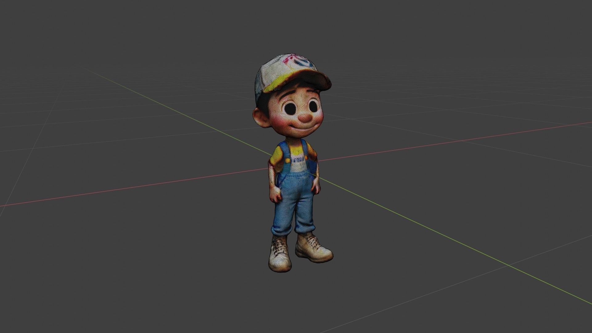 Cartoon Character Boy Low-poly 3D model_6