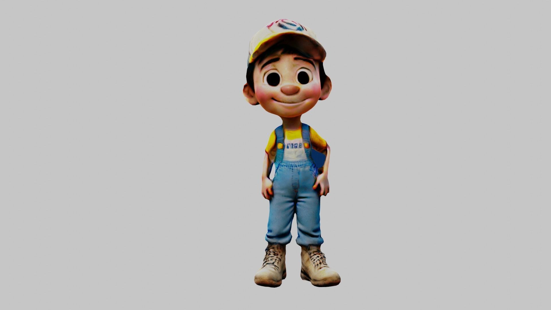 Cartoon Character Boy Low-poly 3D model_1