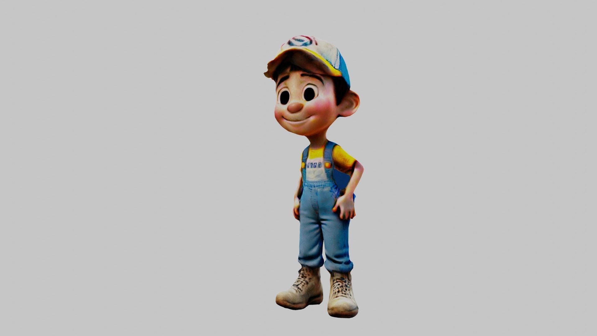 Cartoon Character Boy Low-poly 3D model_4
