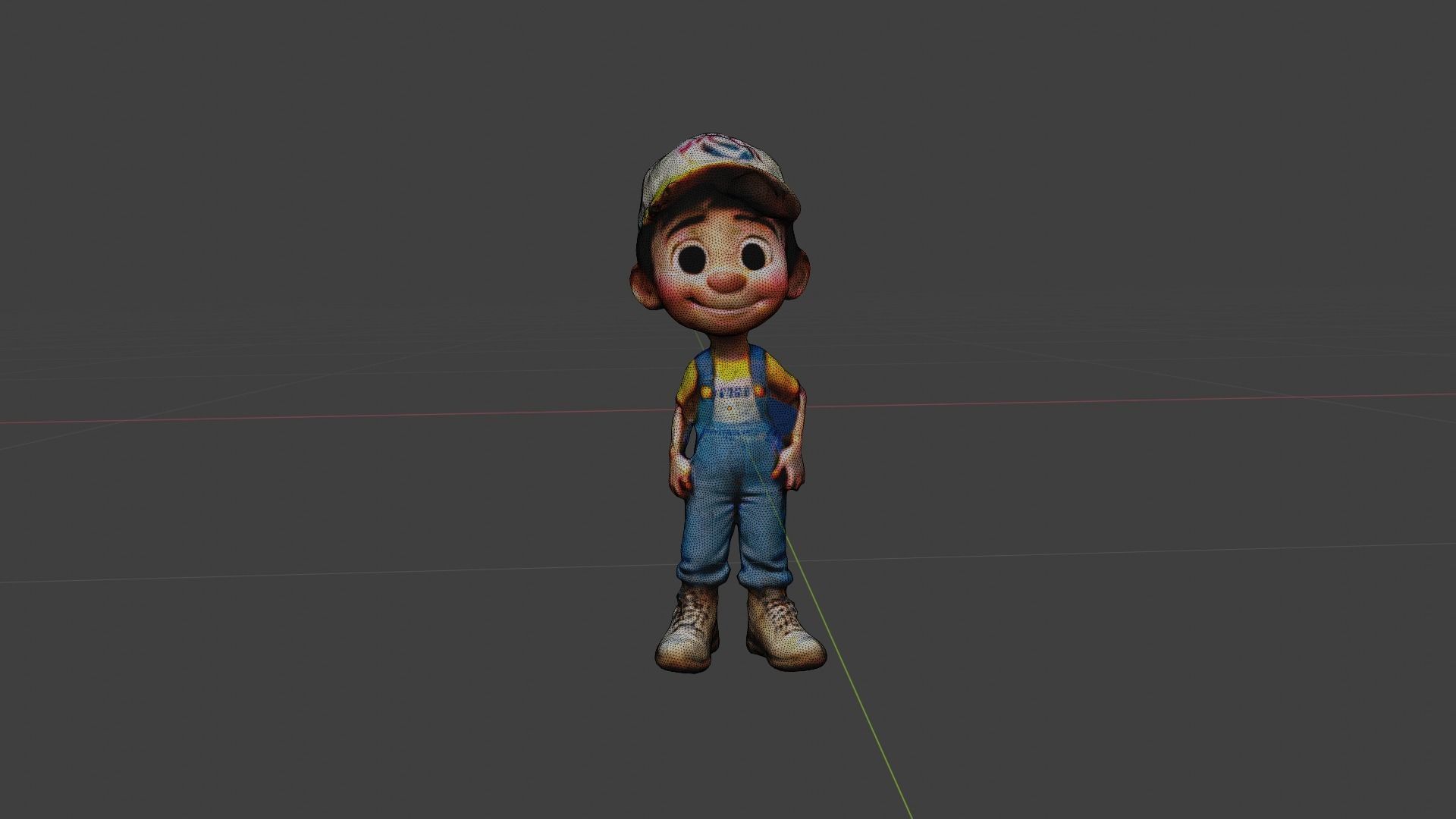 Cartoon Character Boy Low-poly 3D model_7