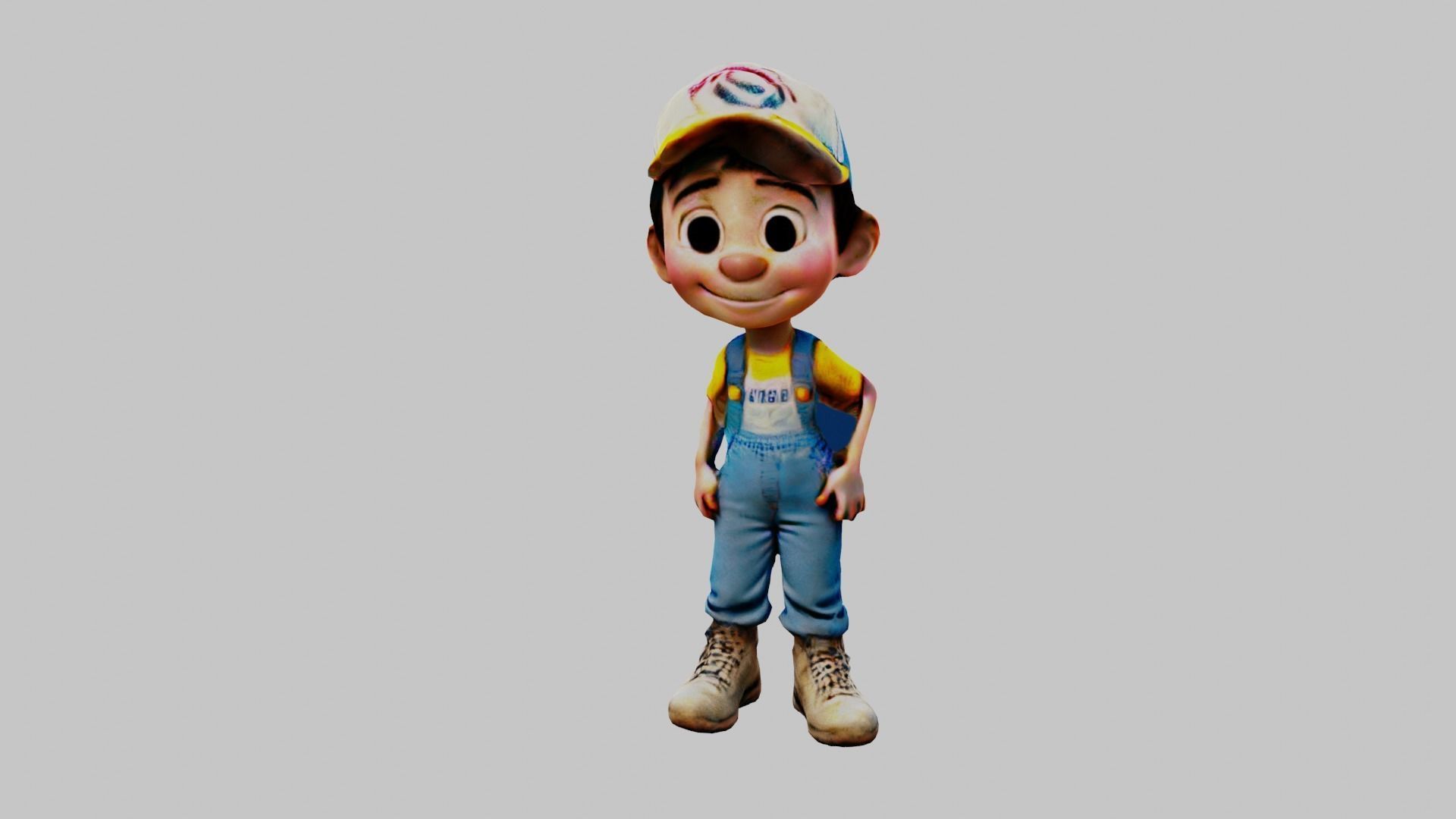 Cartoon Character Boy Low-poly 3D model_3
