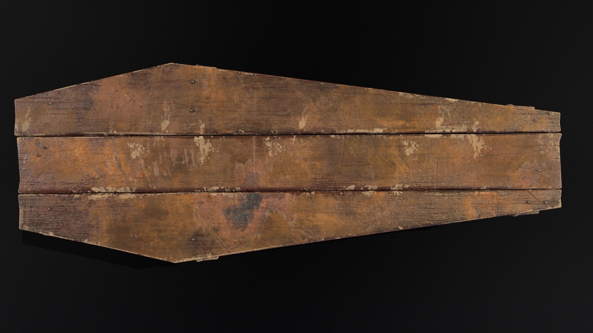 Rustic Wooden Coffin Low-poly 3D model_18