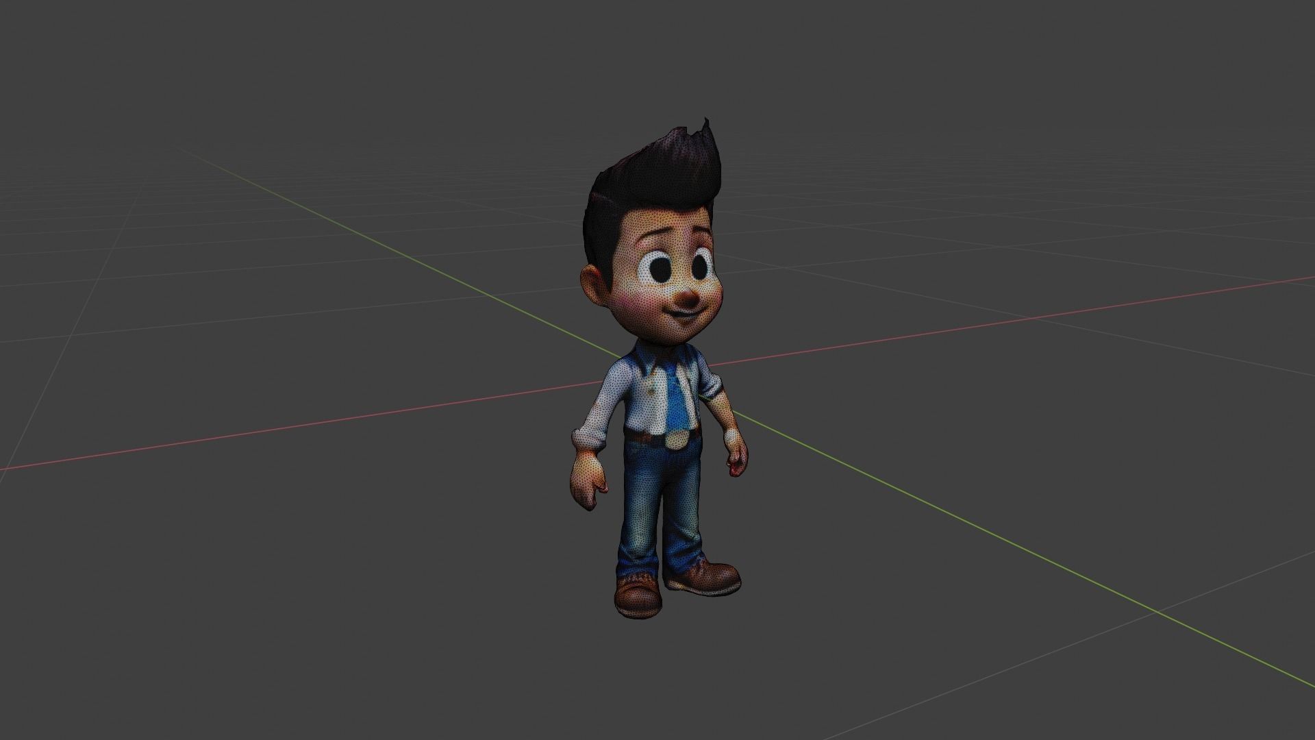 Cartoon Character Boy Low-poly 3D model_6