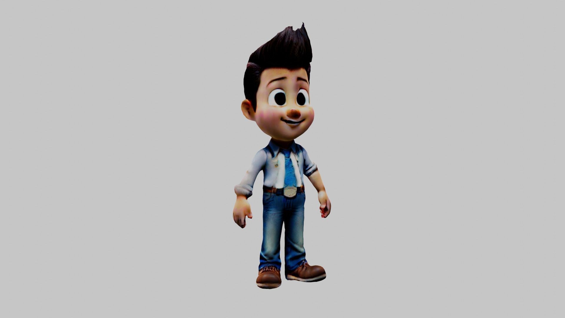 Cartoon Character Boy Low-poly 3D model_1