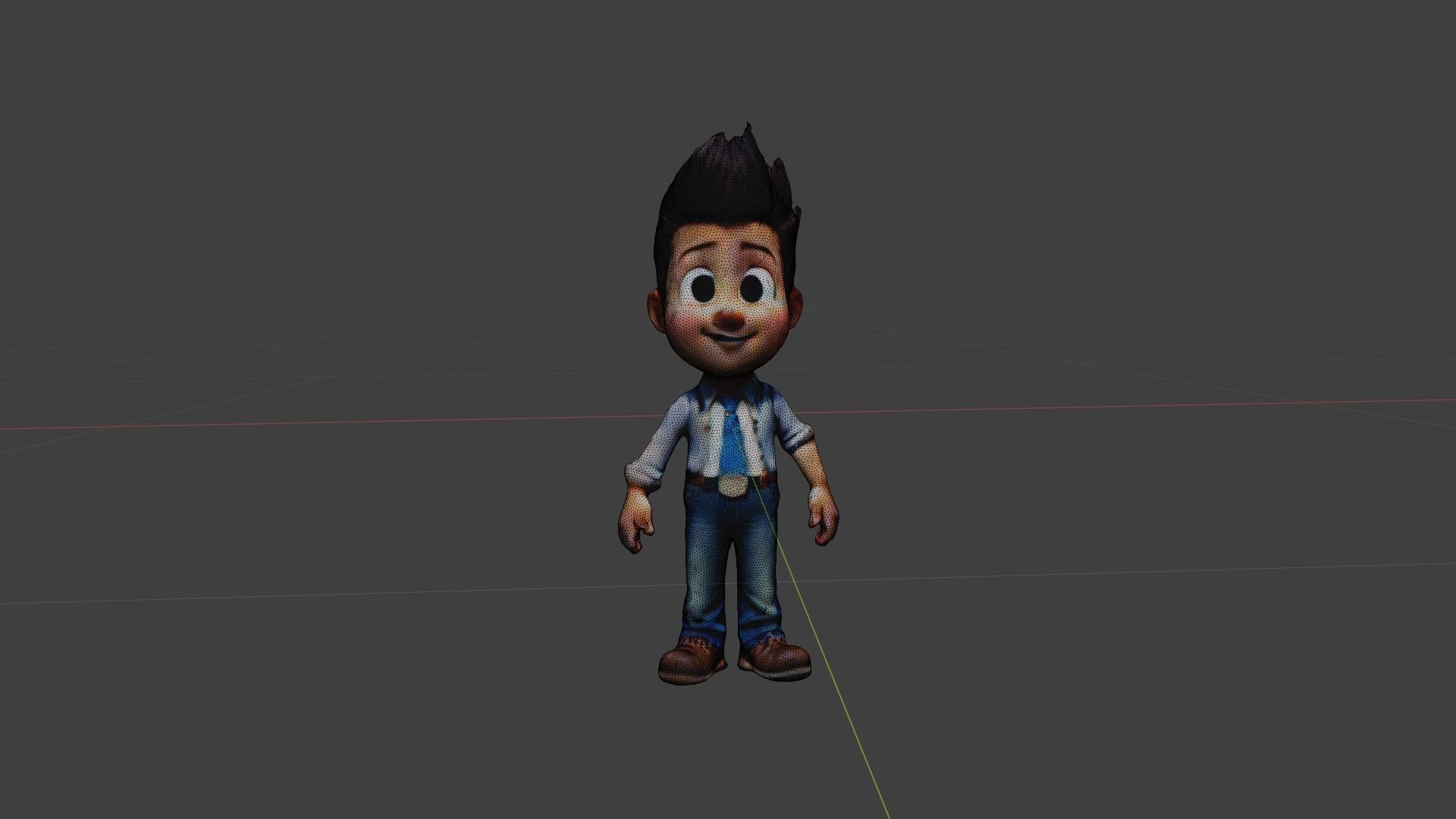 Cartoon Character Boy Low-poly 3D model_7