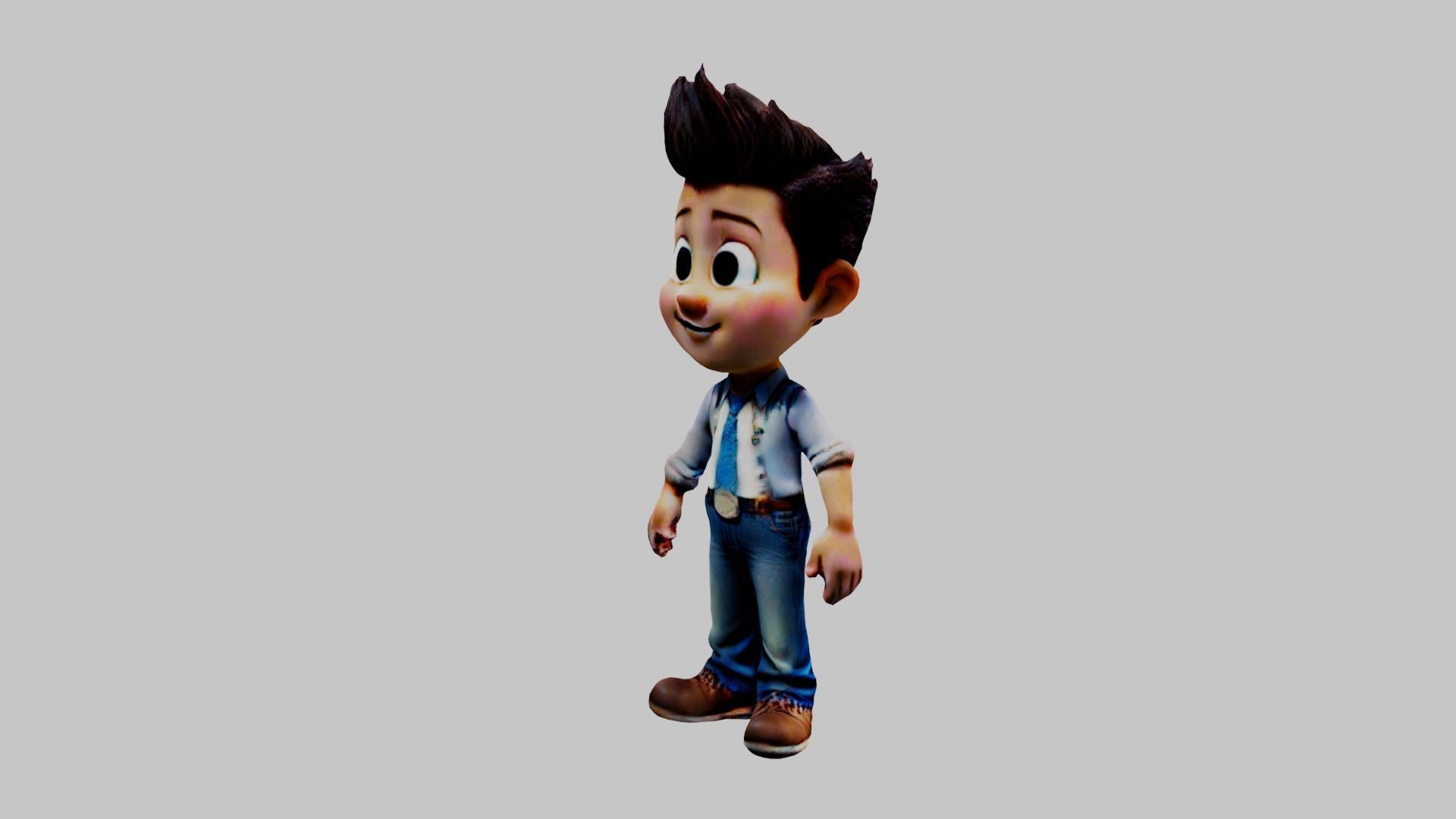 Cartoon Character Boy Low-poly 3D model_2