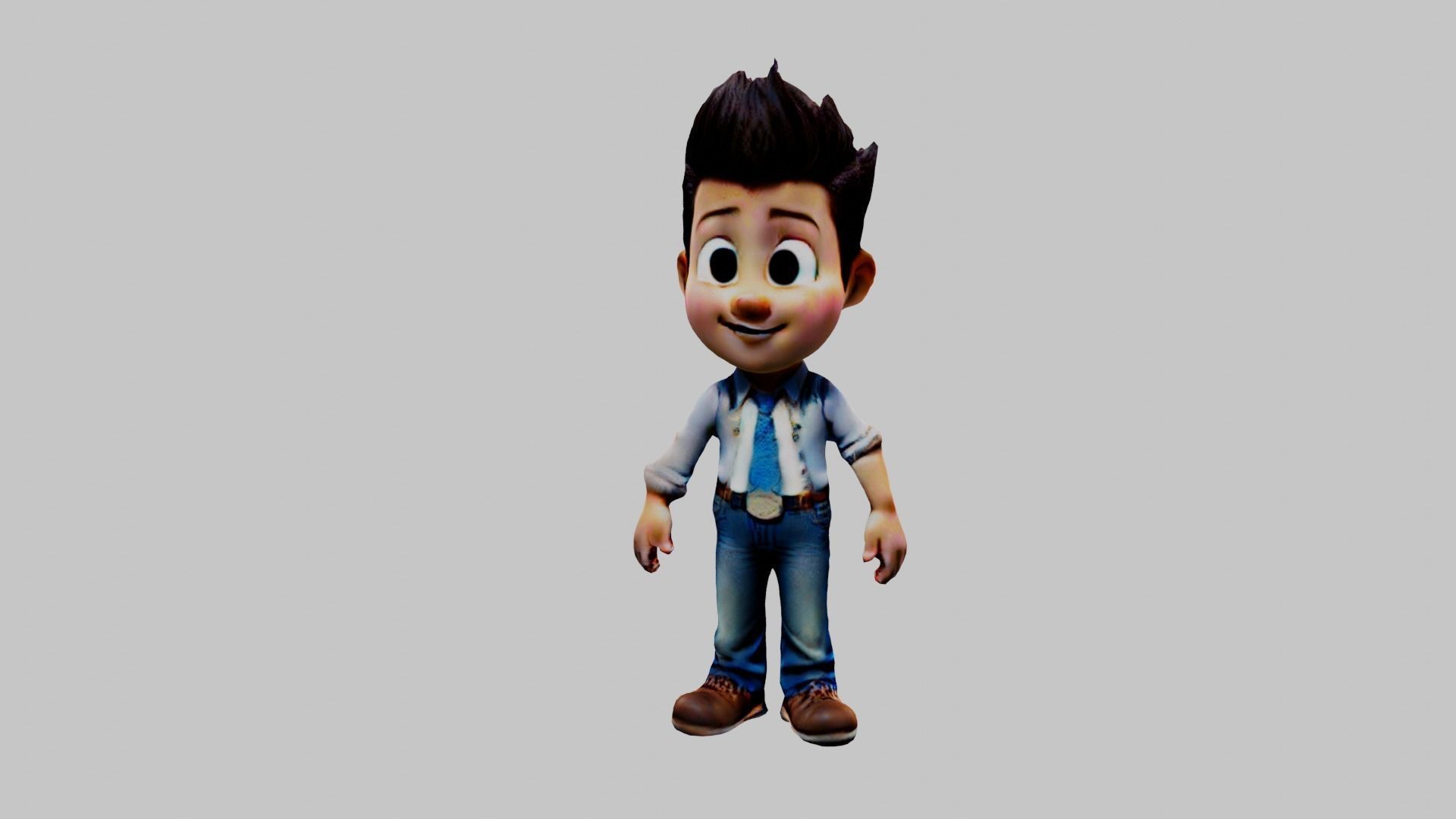 Cartoon Character Boy Low-poly 3D model_3