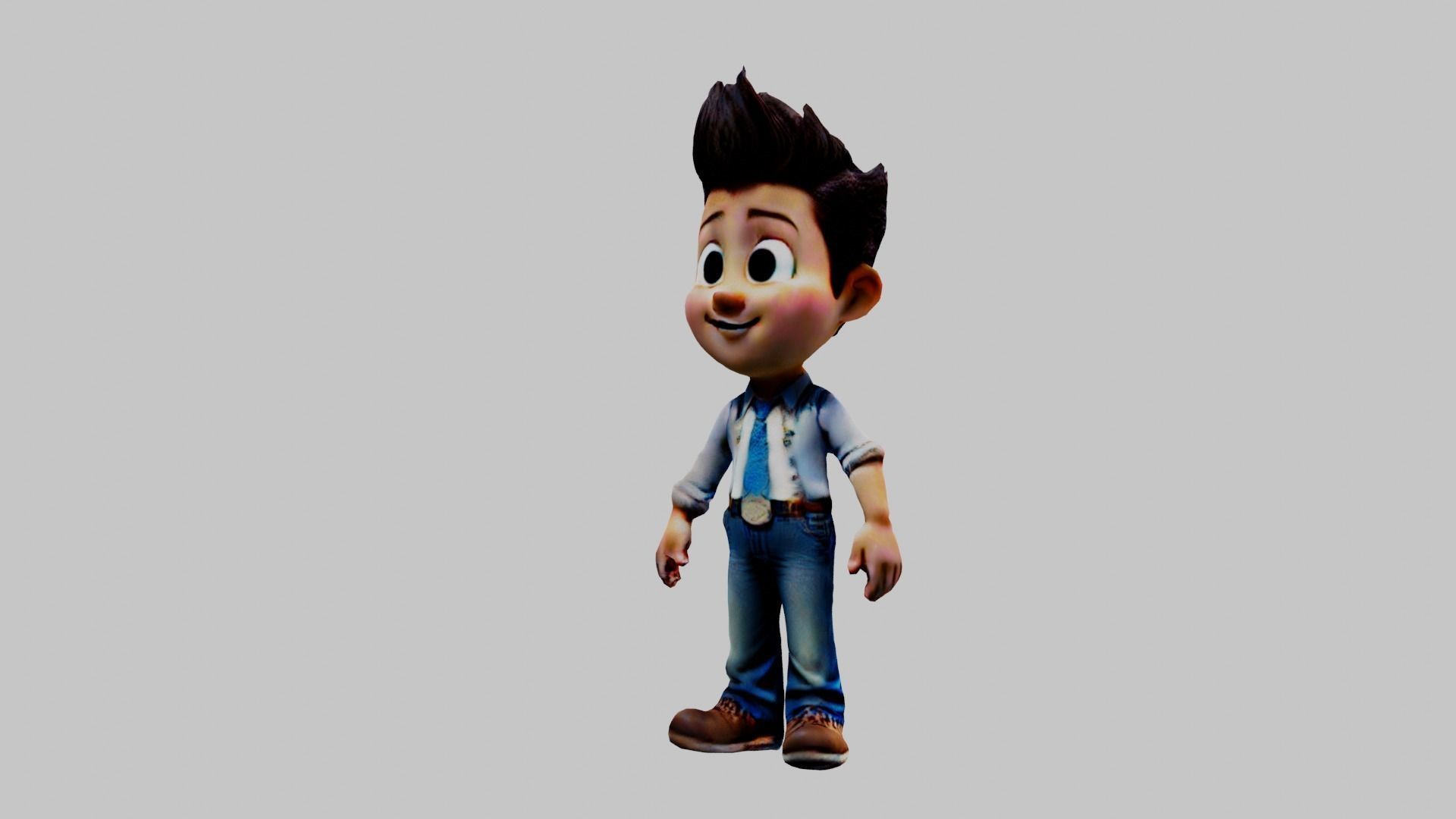Cartoon Character Boy Low-poly 3D model_4