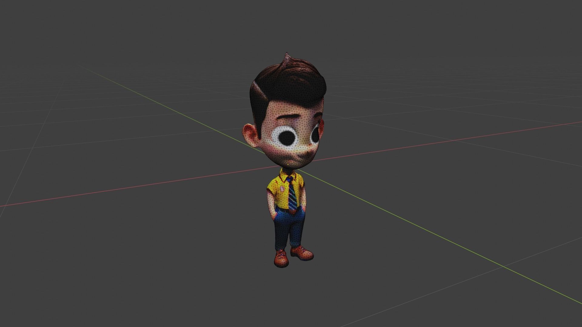  Cartoon Character Boy Low-poly 3D model_6