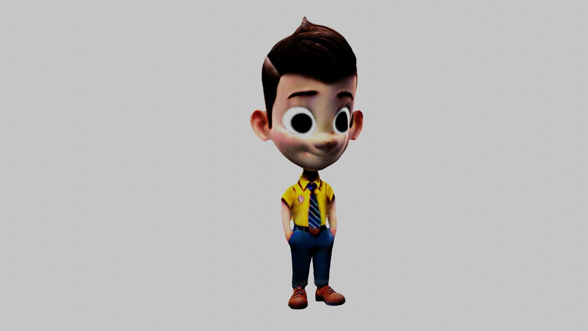  Cartoon Character Boy Low-poly 3D model_5