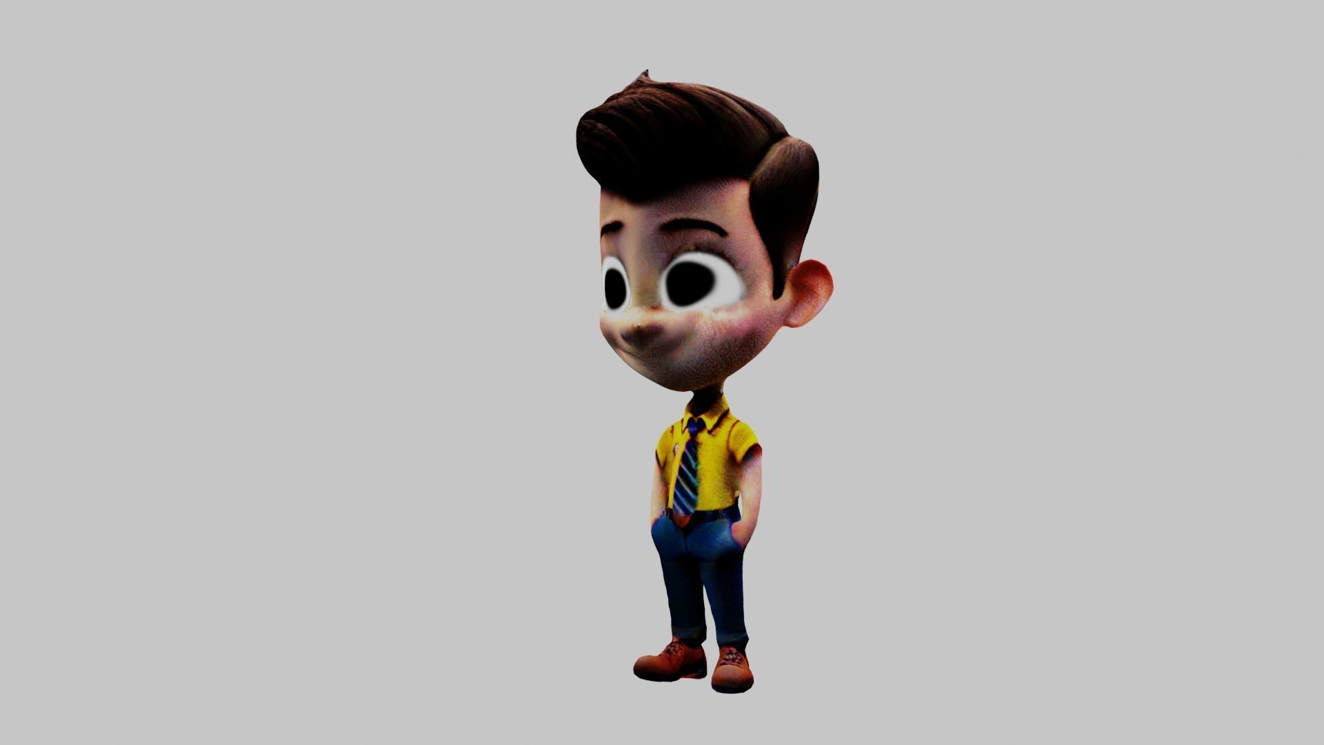  Cartoon Character Boy Low-poly 3D model_4