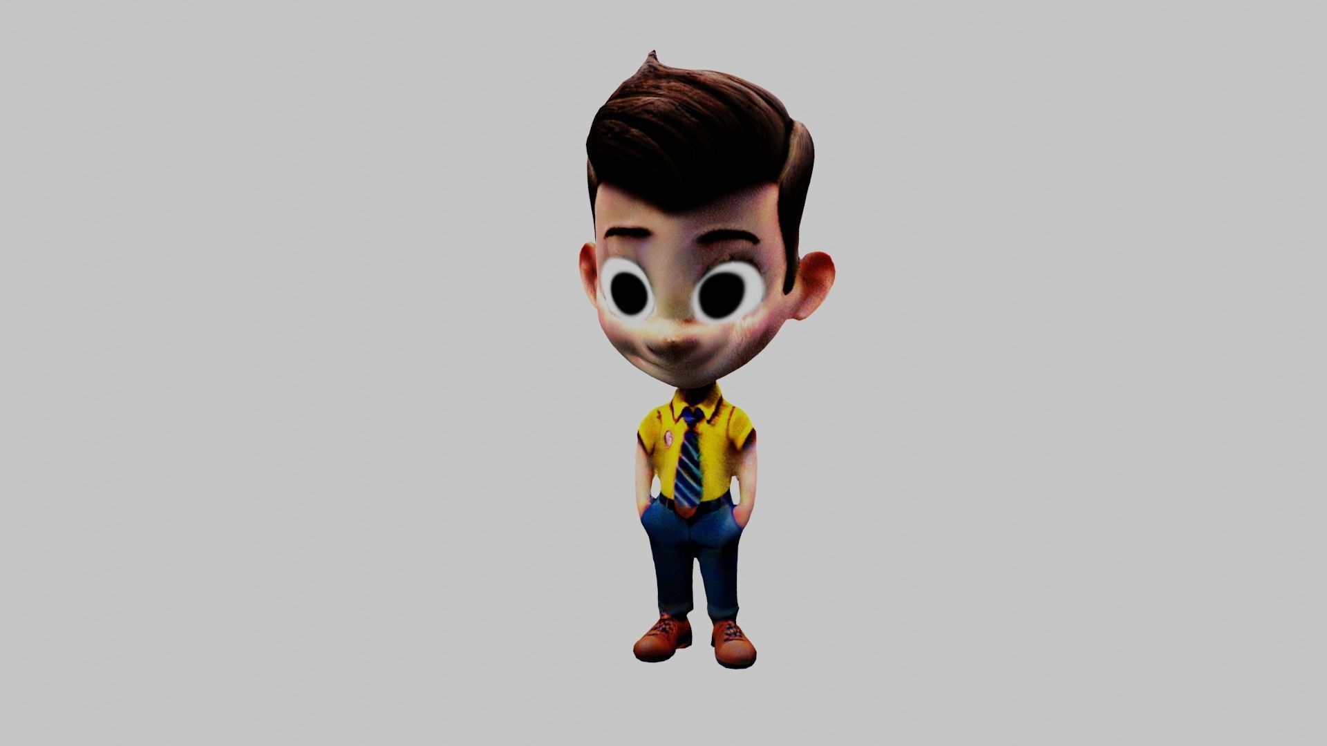  Cartoon Character Boy Low-poly 3D model_3