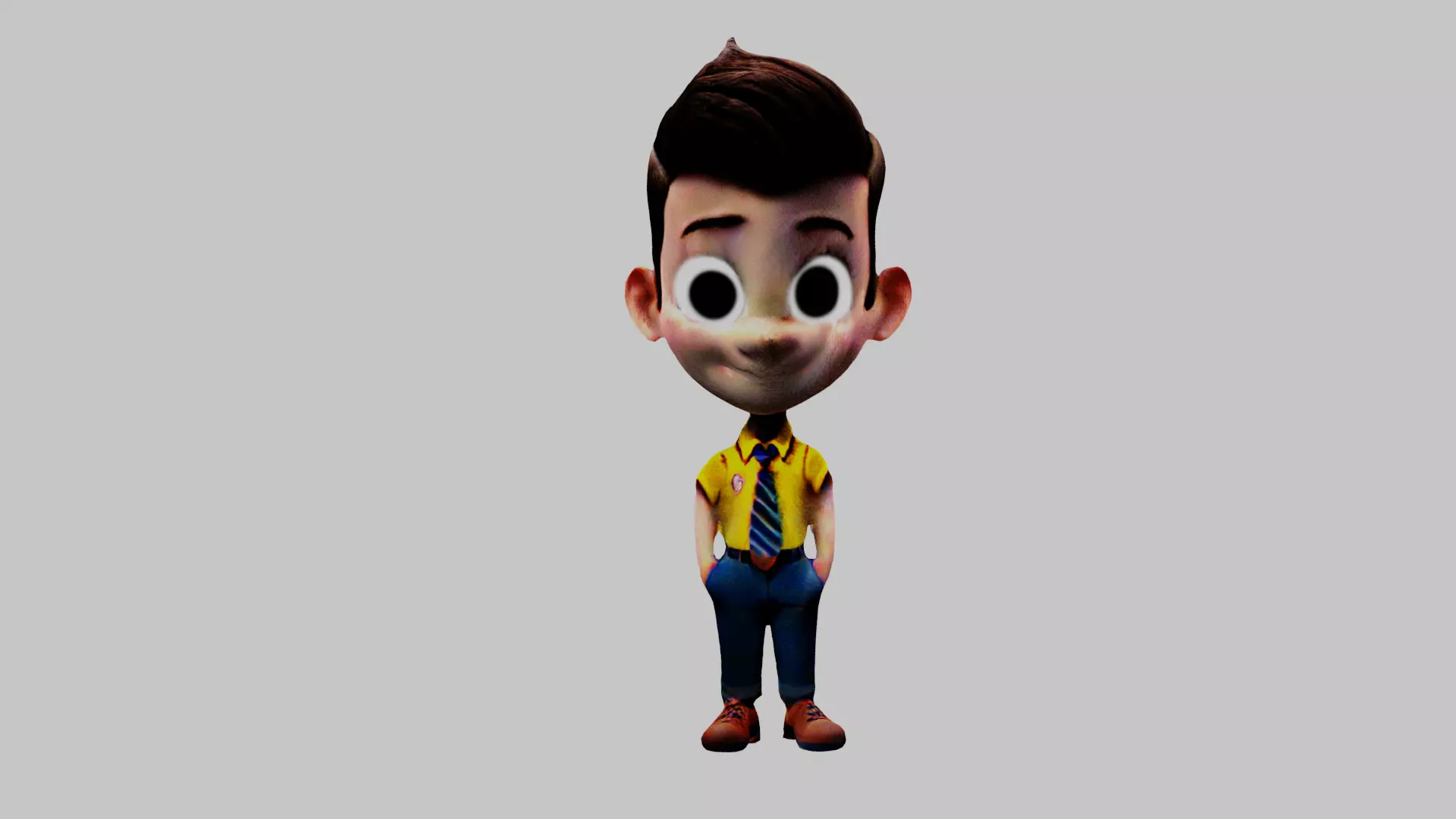  Cartoon Character Boy Low-poly 3D model_0