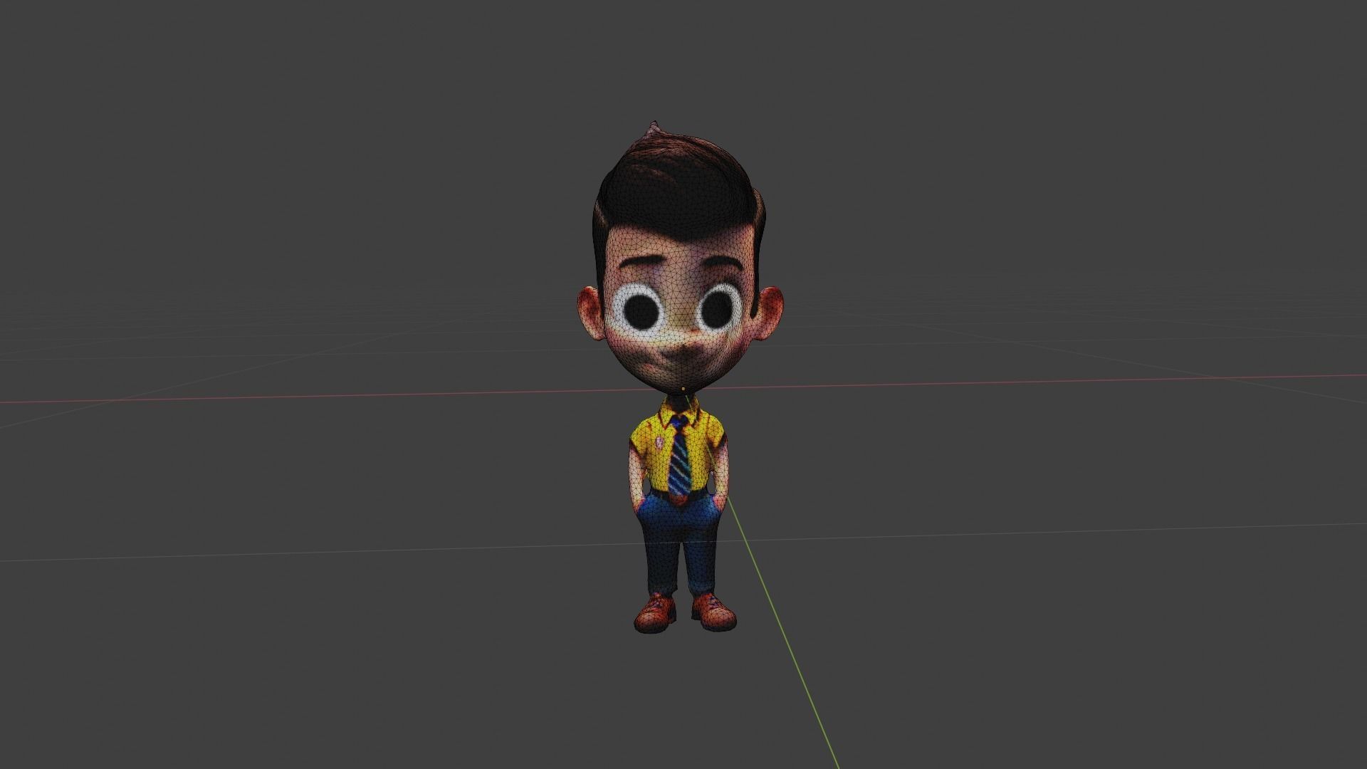  Cartoon Character Boy Low-poly 3D model_7