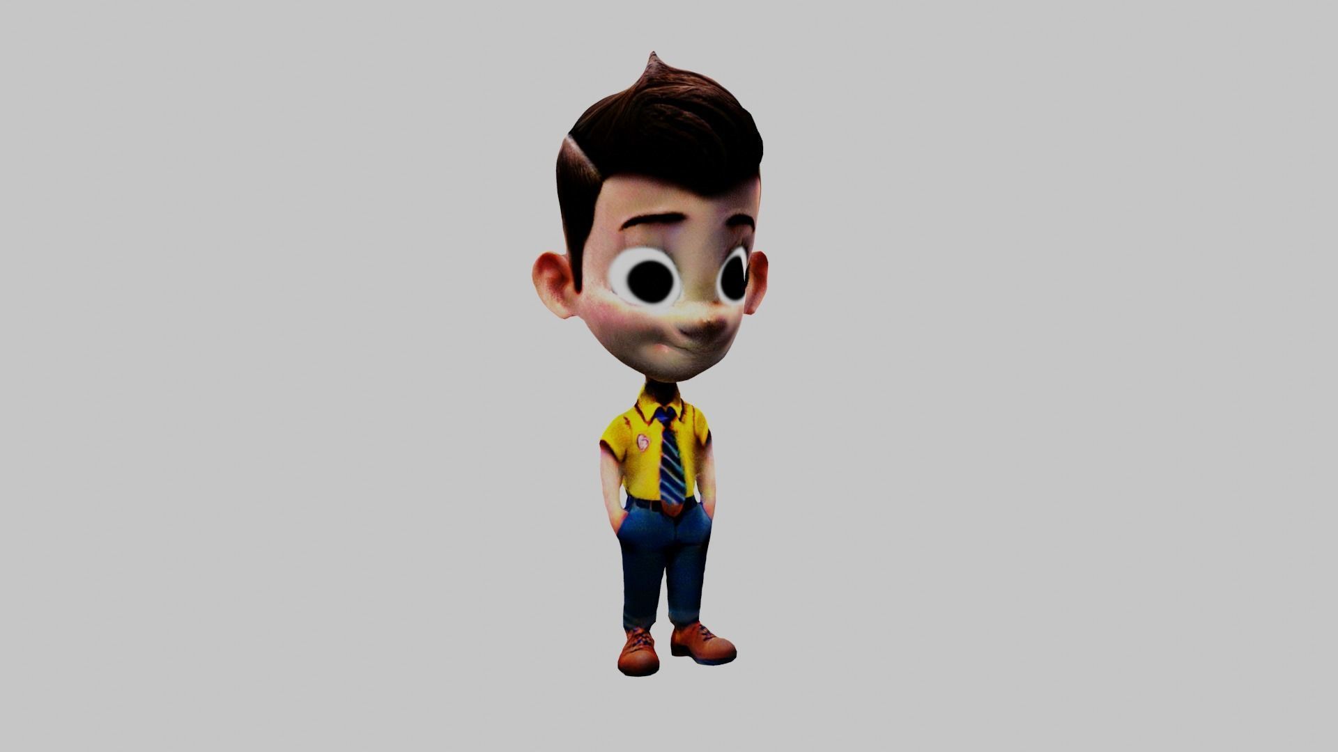  Cartoon Character Boy Low-poly 3D model_1