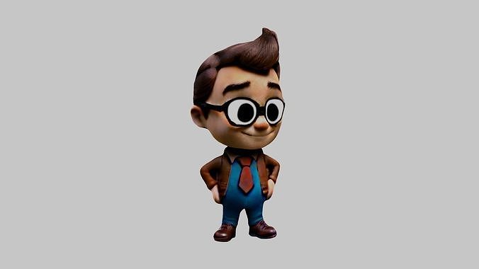 Cartoon Character Boy Low-poly 3D model