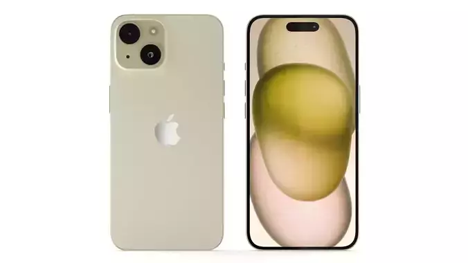 Apple iPhone 15 Yellow 3D model