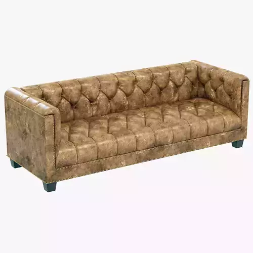 Restoration Hardware Savoy Leather Sofa