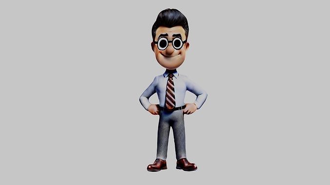Cartoon Character Boy Low-poly 3D model