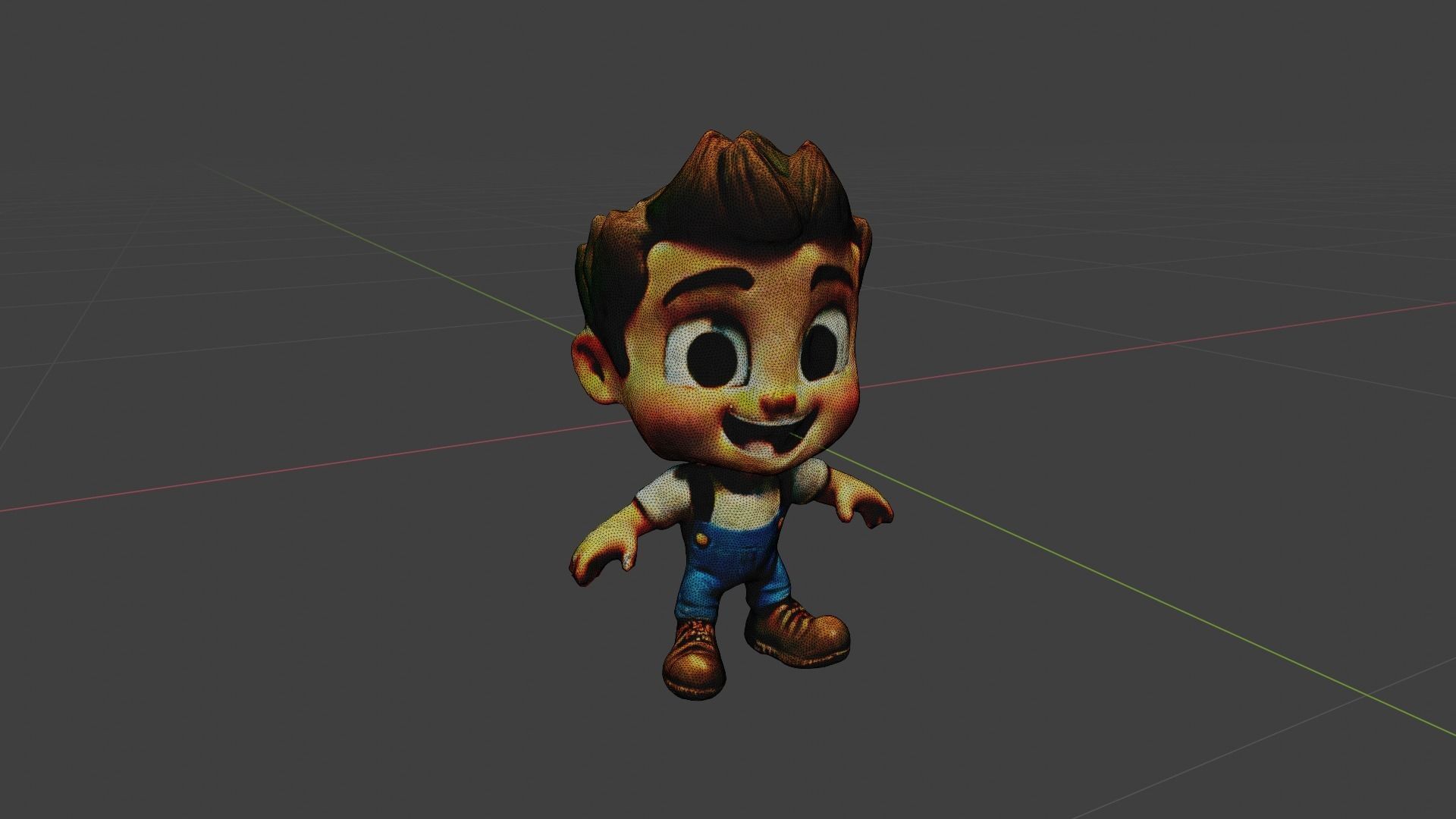 Cartoon Character Boy Low-poly 3D model_6