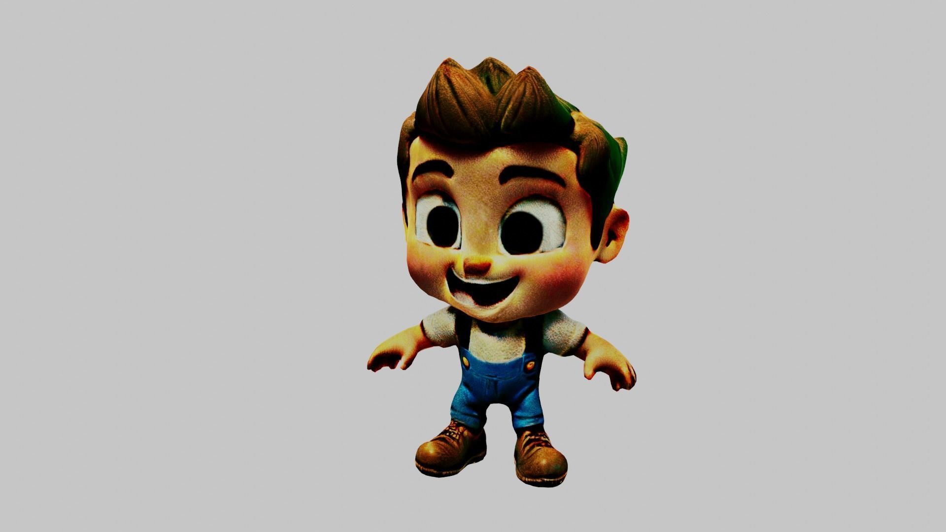 Cartoon Character Boy Low-poly 3D model_3