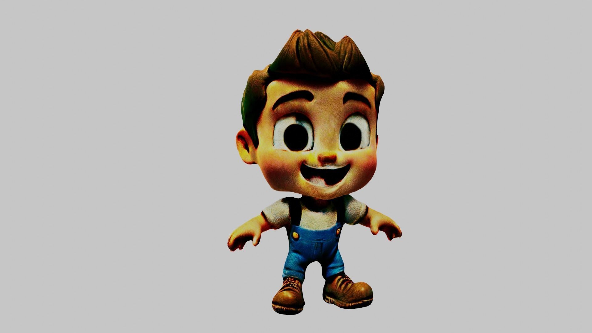 Cartoon Character Boy Low-poly 3D model_5