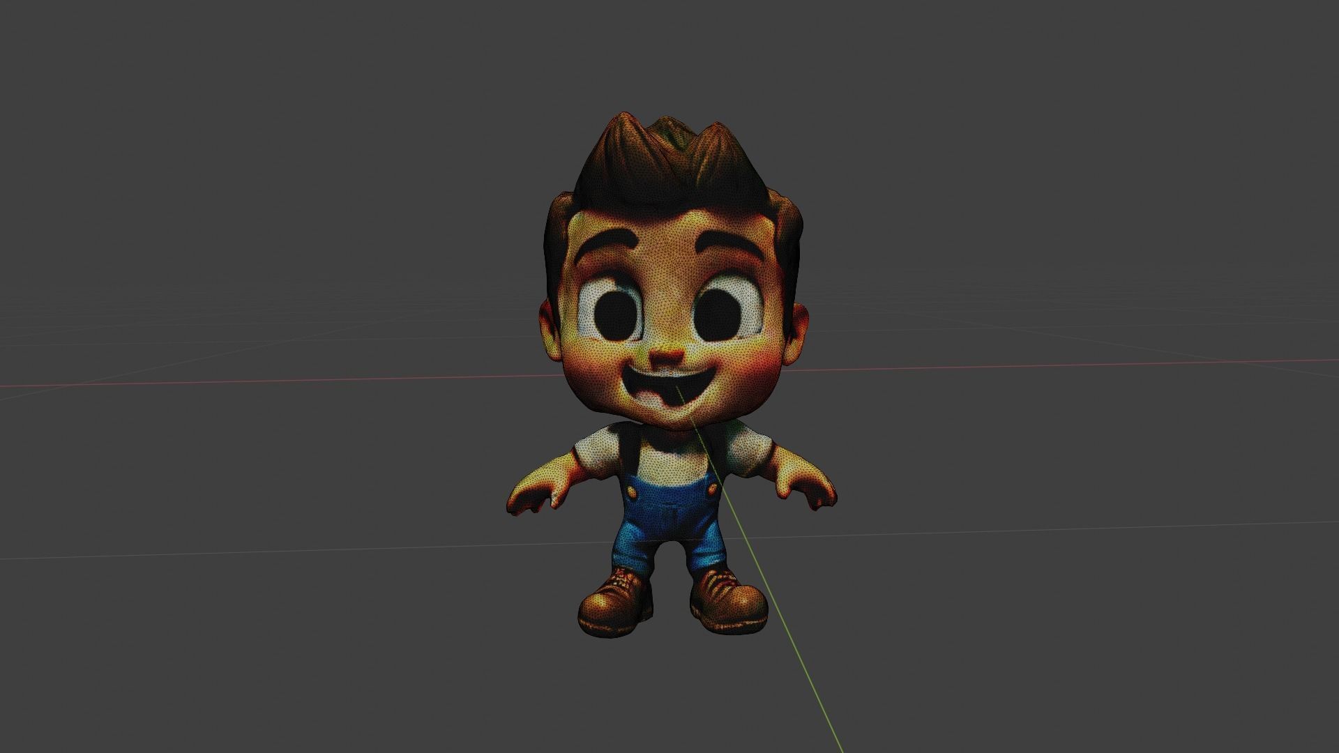 Cartoon Character Boy Low-poly 3D model_7