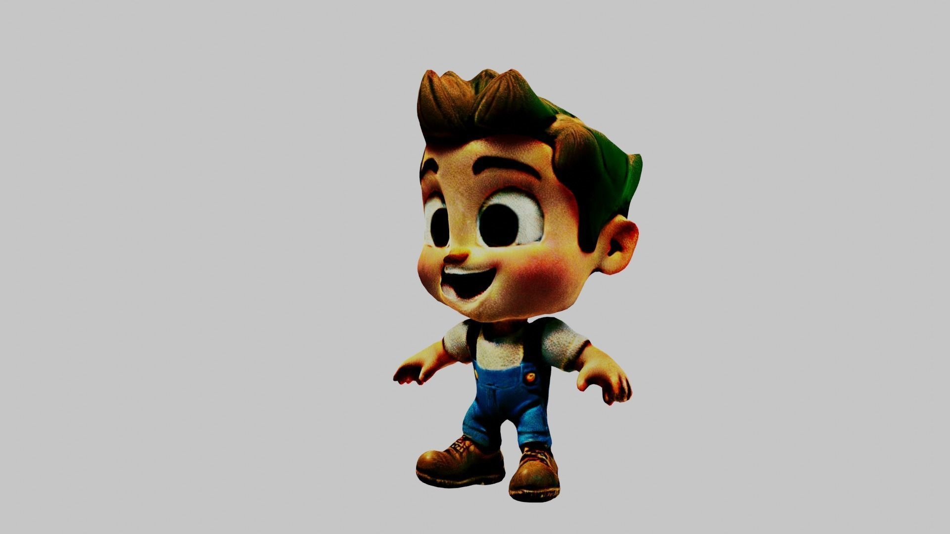 Cartoon Character Boy Low-poly 3D model_4