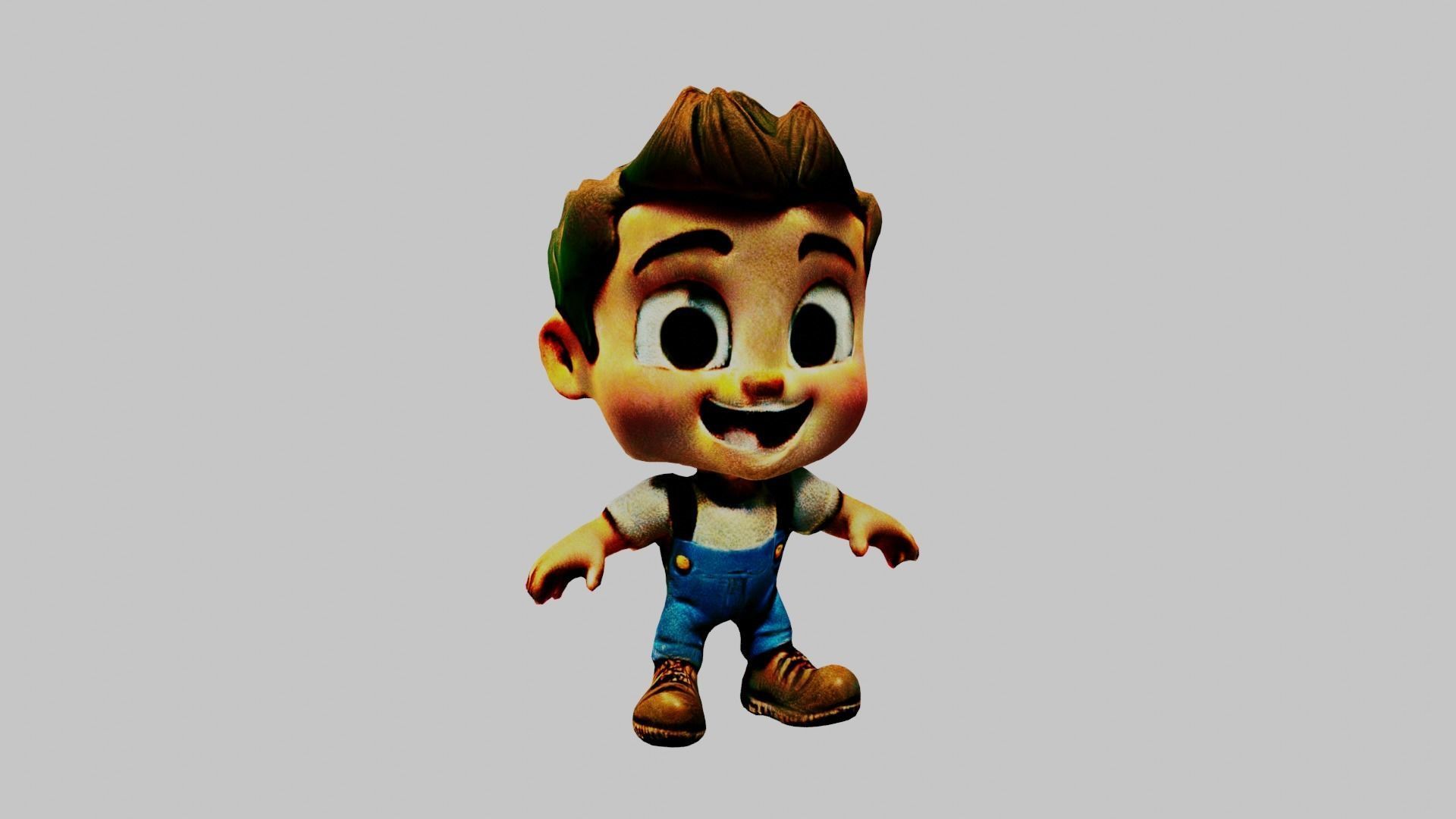 Cartoon Character Boy Low-poly 3D model_1