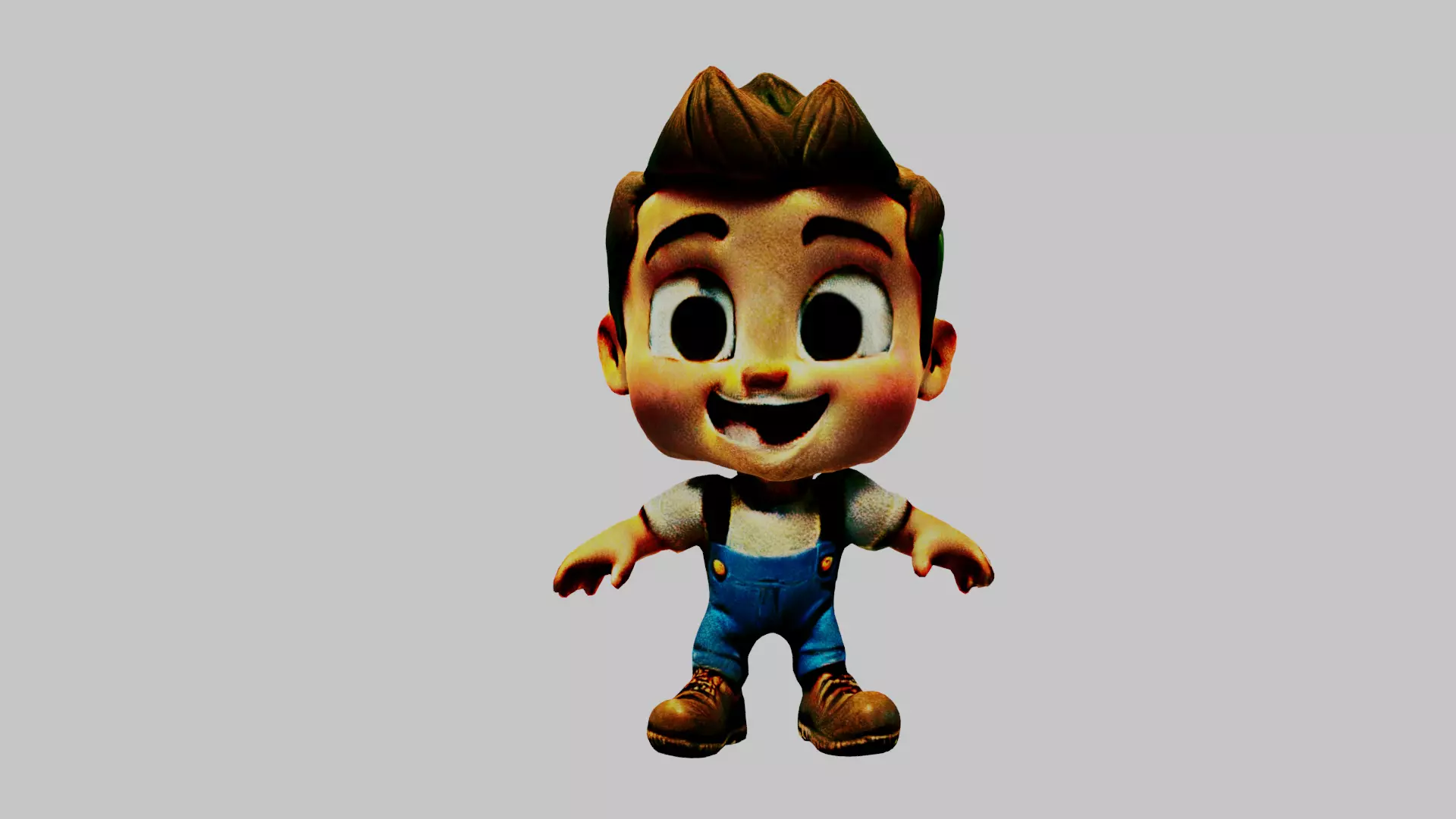 Cartoon Character Boy Low-poly 3D model_0
