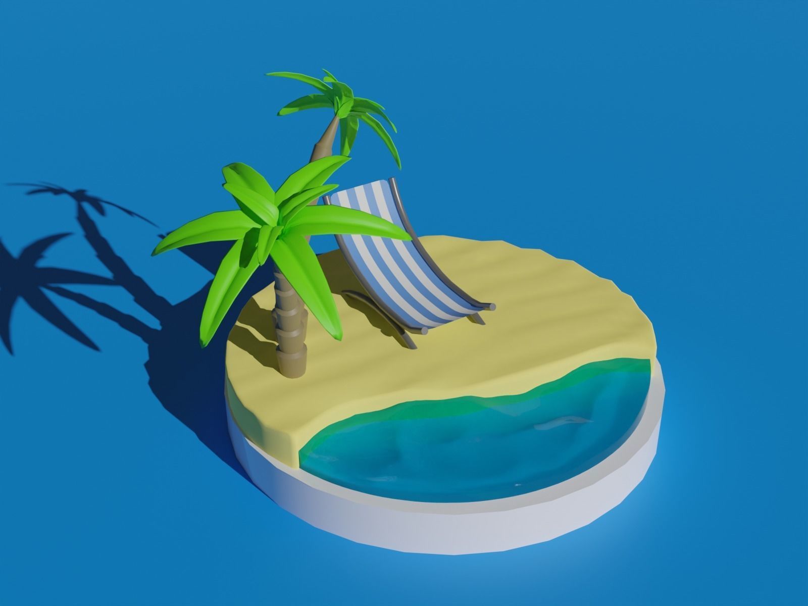 Isometric Beach Free 3D model_1
