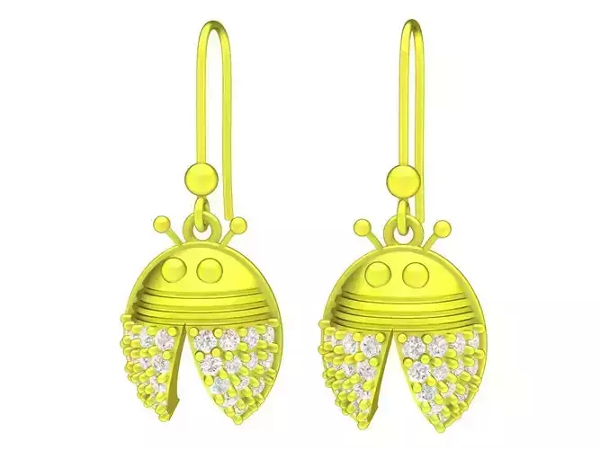 6737 beetles diamond earrings